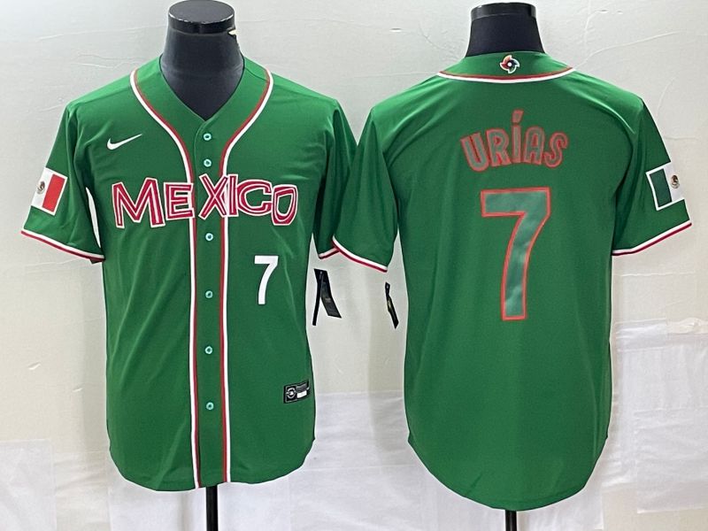Men 2023 World Cub Mexico #7 Urias Green green Nike MLB Jersey9